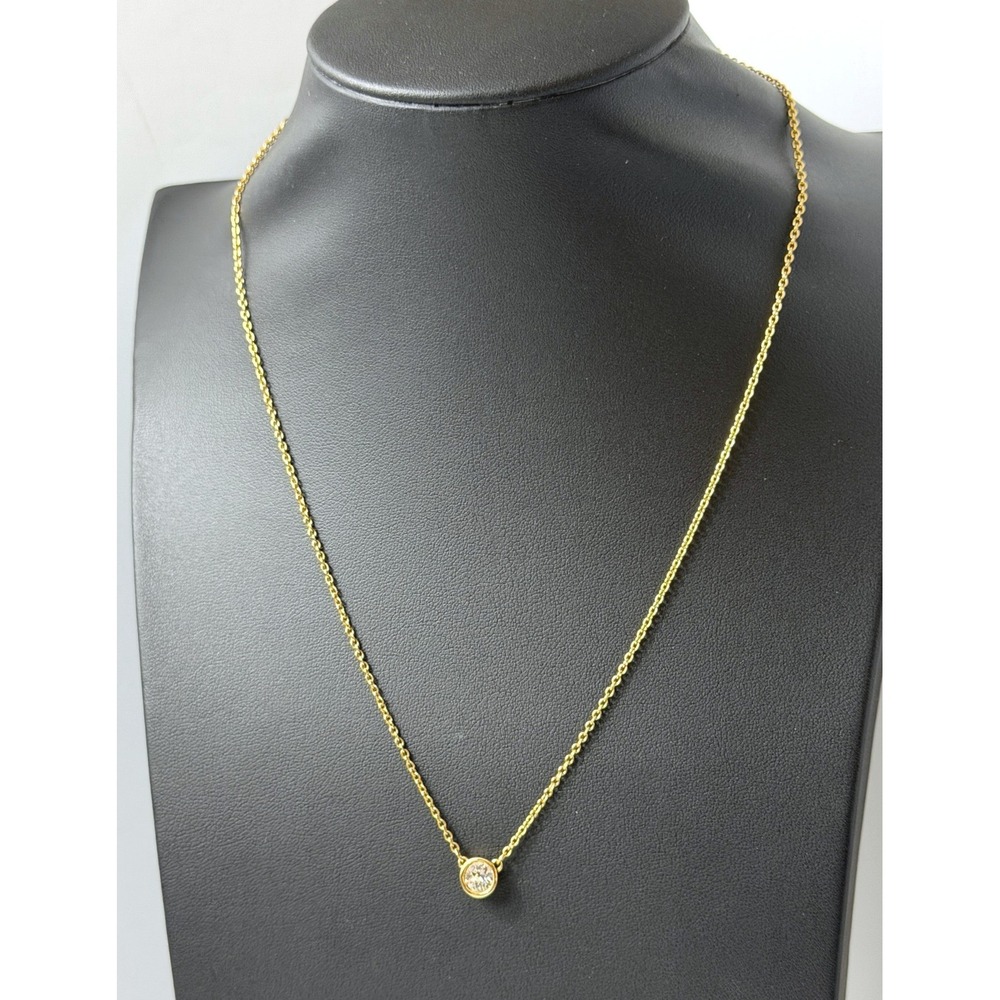 Swarovski Solitaire Necklace Gold Tone Bezel - Picture 3 of 10
